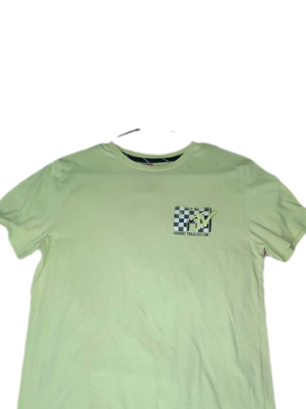 MTV Light Green Check Logo Short Sleeve Tee